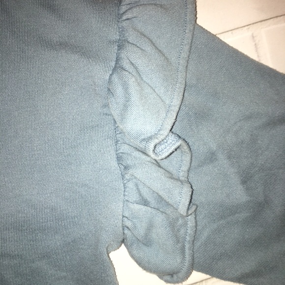 NWT Lucky Brand Baby Blue Ruffle Sweater Sweatshir - Picture 7 of 8
